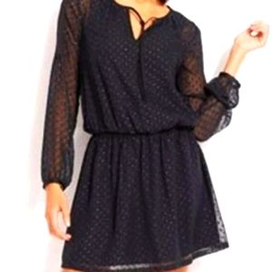 QMack Long Sleeve Dress. Semi Sheer. Sz M